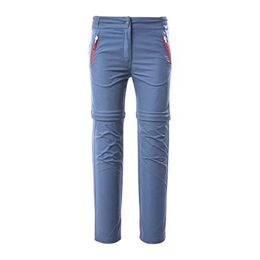Killtec girl's pantaloni funzionali con gambe staccabili con zip kos 137 grls pnts, steel-blue, 116, 37845-000