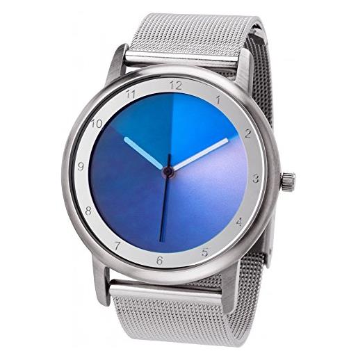 Rainbow e-motion of color - orologio da polso modello avantgardia blues, cinturino in acciaio inox con chiusura a clip, design milanese