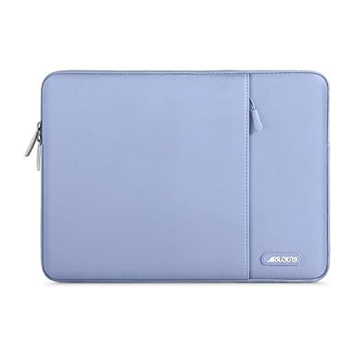 MOSISO laptop custodia borsa compatibile con mac. Book air 13 m3 a3113 m2 a2681 m1 a2337 a2179 a1932 2018-2024/pro 13 a2289 a2159 a1989 a1708, poliestere manica verticale con tasca, ceruleo blu
