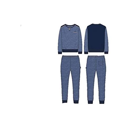 Navigare pigiama homewear manica e pantalone lungo diverse fantasie caldo cotone interlock autunno inverno ottma qualità idea regalo (m, 1338 jeans)
