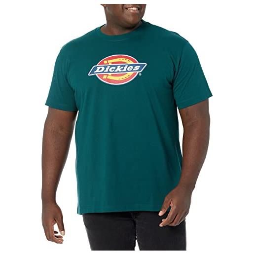 Dickies t-shirt a maniche corte con logo tricolore, grigio erica, xl uomo