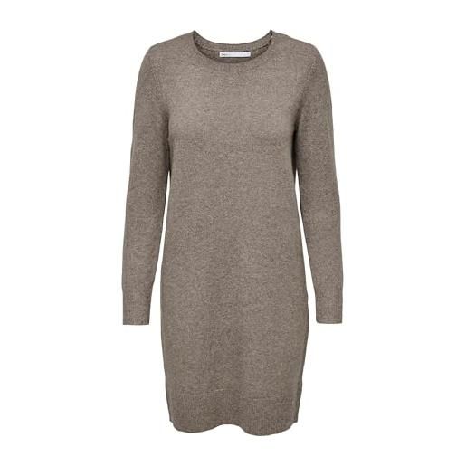 Only onlrica life l/s o-neck dress knt noos abito in maglia, birch, s donna
