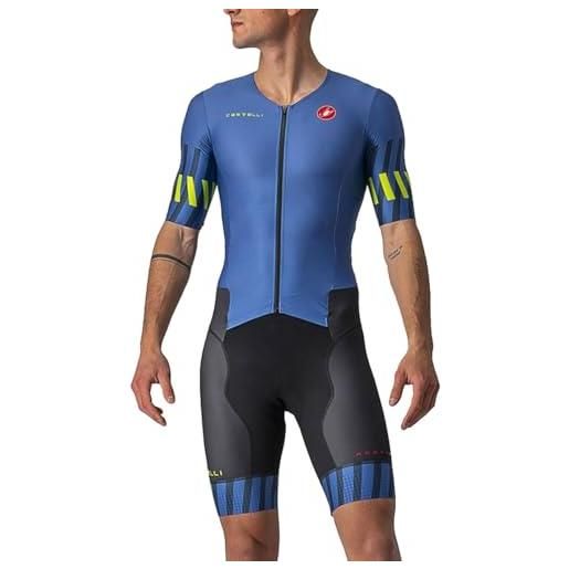 Castelli 8620092-417 free sanremo ss suit body ciclismo cobalt blue/elecrtic lime xxl