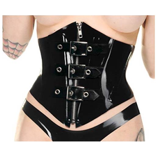 Palace Civet lattice gomma corsetto anteriore fibbia cinture posteriore con zip in vita aderente 0,8 mm - nero - m