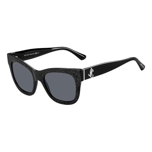 Jimmy Choo jan/s dxf/ir glitter blk sunglasses unisex acetate, standard, 52 occhiali, donna