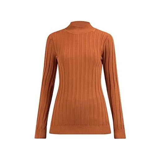 DreiMaster Klassik maglione a maglia turtleneck, marrone ruggine, m/l donna