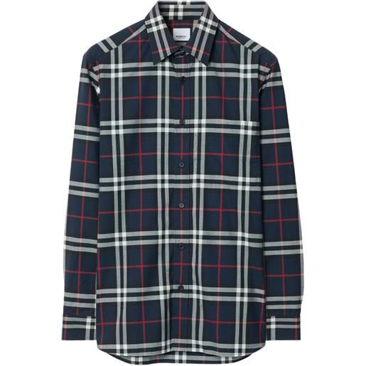 Burberry camicia a quadri - blu