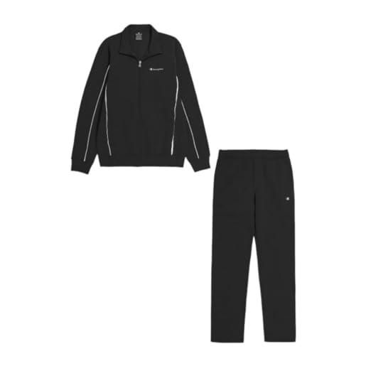 Champion legacy legacy sweatsuits - powerblend fleece full zip tuta sportiva, grigio argento/nero, s uomo fw23
