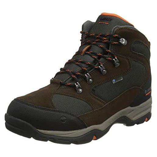 Hi-tec storm wp wide, scarpe da passeggio uomo, dk cioccolato/dk taupe/arancio bruciato, 46 eu larga