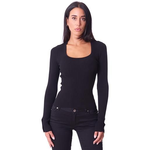 TWINSET maglia TWINSET a coste, colore nero