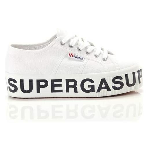 SUPERGA 2790 platform lettering bianco/nero