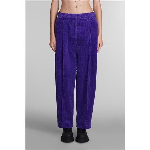 Ganni pantalone in cotone viola