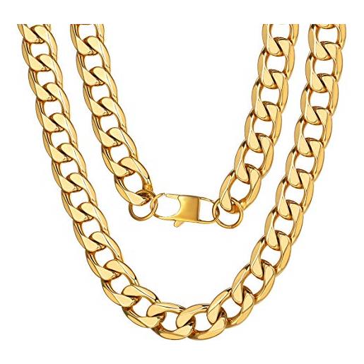 ChainsPro collana da uomo a catena grossa tono oro/colore, collana da uomo rapper/gangster/punk