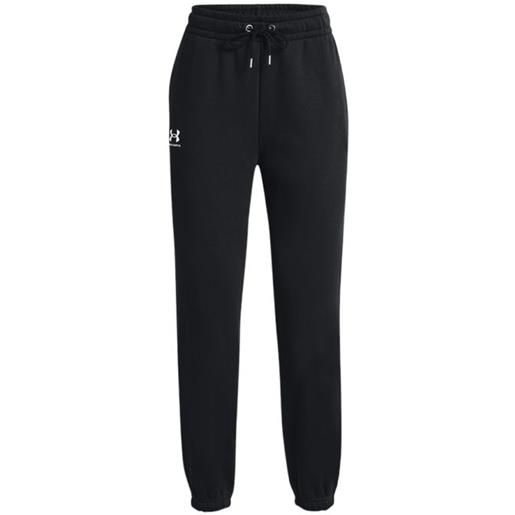 UNDER ARMOUR pantaloni essential fleece joggers donna black/white