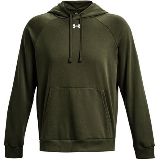 UNDER ARMOUR maglia rival fleece hoodie uomo marine od green/white