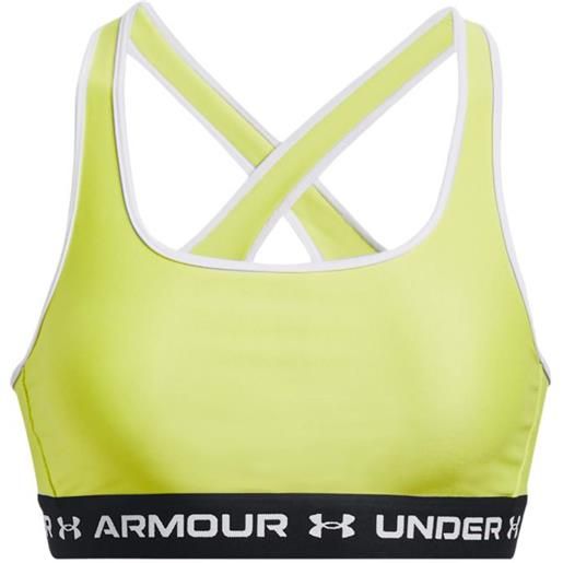UNDER ARMOUR top mid crossback sports bra donna lime yellow/white