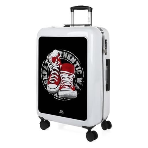 SKPAT - valigia grande e resistente, valigie eleganti, valigia da stiva robusta, trolley spazioso, valigie trolley in offerta 133665, bianco