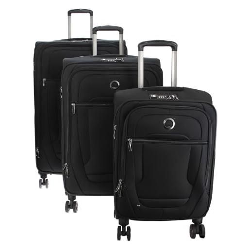 DELSEY PARIS - helium dlx - set di 3 valigie per bagagli - estensibile - ultra leggero - bagaglio a mano 55 cm -bagaglio a mano media 71 cm -bagaglio a mano 83 cm - nero