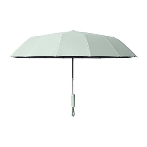 DSFEN umbrella ombrello da viaggio antivento, ombrello resistente, pulsante automatico, doppia chiglia 16 stecche rinforzate, ombrellino per universale per uomini e donn, light green