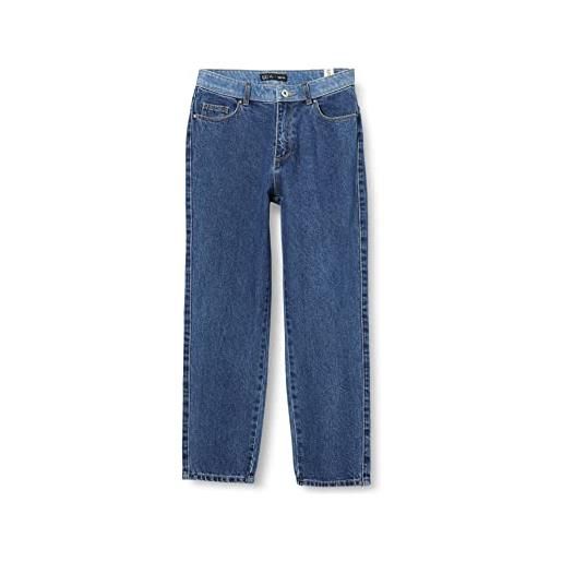 IKKS jean mom foncé et ceinture couleur bleu clair xu29024.87 jeans, blu vintage, 16 anni bambino