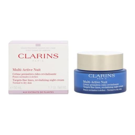 Clarins crema multi active nuit - crema viso per pelle normale e secca, 50 ml
