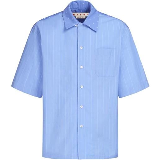 Marni camicia gessata - blu