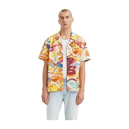 Levi's camicia uomo, modello the sunset camp shirt artschool, tessuto 100% cotone, vestibilità rilassata, colore multicolor modello: 72625-0077 multicolore multi-color