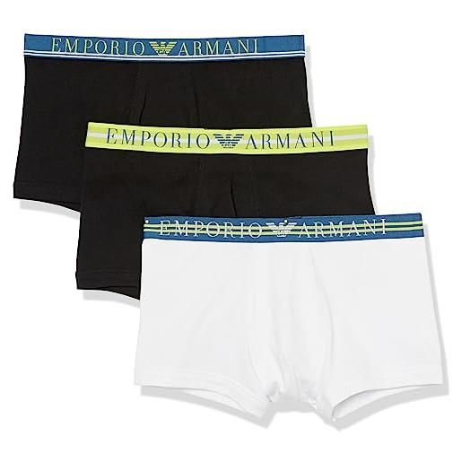 Emporio Armani 3-pack boxer mixed waistband, boxers uomo, nero/nero/nero, l