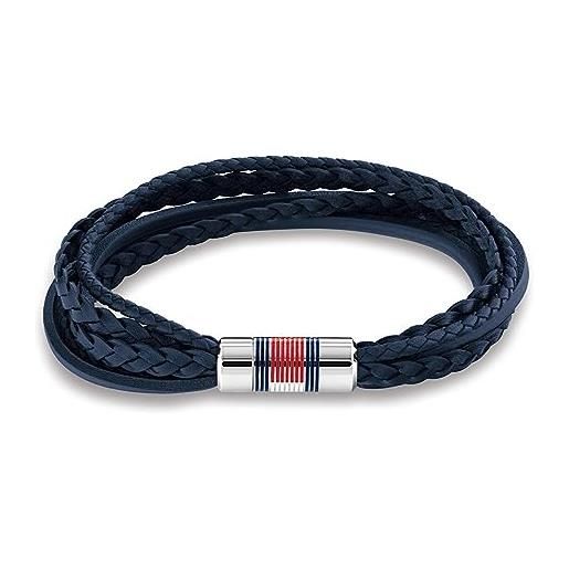 Tommy Hilfiger jewelry braccialetto in pelle da uomo blu navy - 2790427