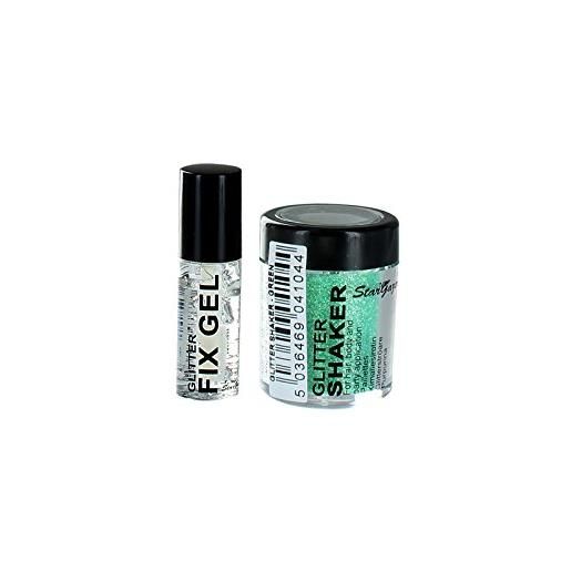 Stargazer loose glitter shaker for hair& body with glitter fix gel /glue-green