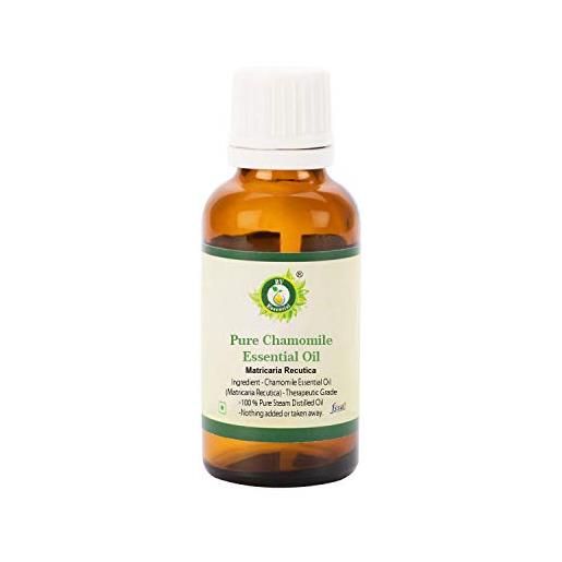 R V Essential puro camomilla essenziale olio 100ml (3.38oz)- matricaria recutica (100% puro e naturale steam distilled) pure chamomile essential oil