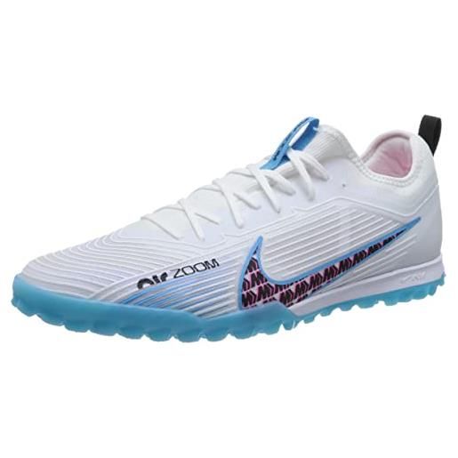 Nike mercurial zoom vapor 15 pro tf, sneaker uomo, white/baltic blue-pink blast, 36 eu