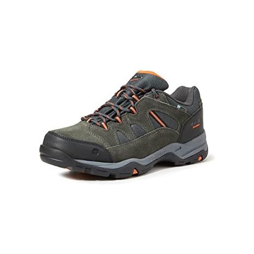 Hi-tec banderra ii basso wp, scarpe da trekking a vita bassa uomo, grigio (charcoal/graphite/burnt orange 51), 44 eu