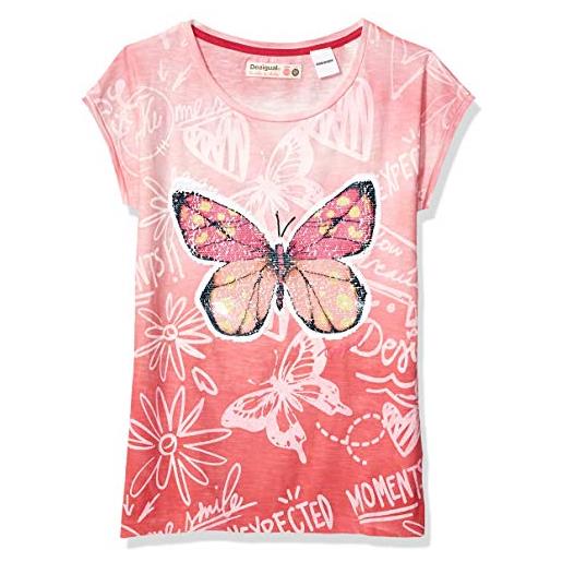 Desigual girl knit t-shirt short sleeve (ts_juneau), rosa (pink carnal 3055), 104 (taglia produttore: 3/4) bambina
