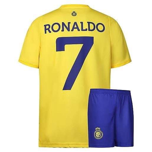 Kingdo al-nassr - maglia da calcio ronaldo home, 2023-2024, per bambini e adulti, per ragazzi, da uomo, per calcio, per sport, abbigliamento sportivo, giallo. , xl