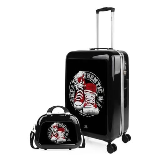 SKPAT - set valigia media e valigia bagaglio a mano. Set valigie rigide per viaggi aereo - set trolley valigia rigida - set valigie rigide con lucchetto 133660b, walk