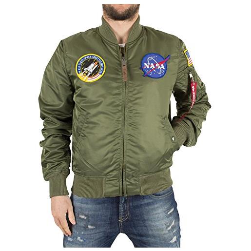 Alpha industries 1 vf nasa bomber jacket per uomo giacche, sage-green, medium