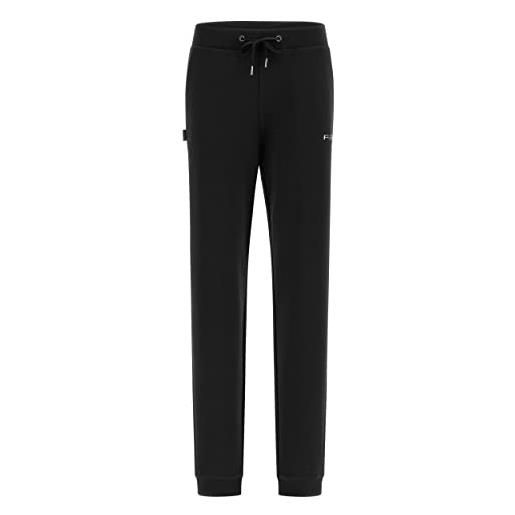 FREDDY - pantaloni in interlock con stampa argento e fondo a polsino, donna, nero, xx large