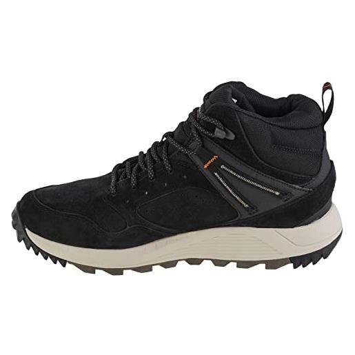 Merrell wildwood sneaker boot wp, stivali da escursionismo uomo, black, 46.5 eu