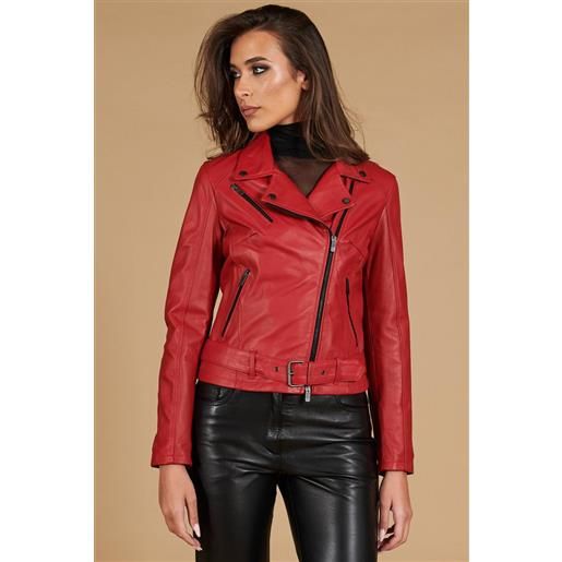 Giacca In Pelle Donna PN767 - Sottile, Collo Alto, Chiusura Lampo - Foto 3