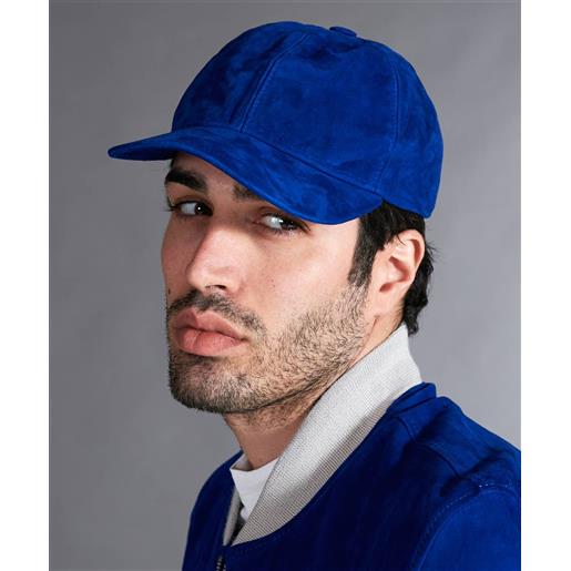 D'Arienzo cappello baseball in pelle scamosciata blu unisex strappo regolabile D'Arienzo