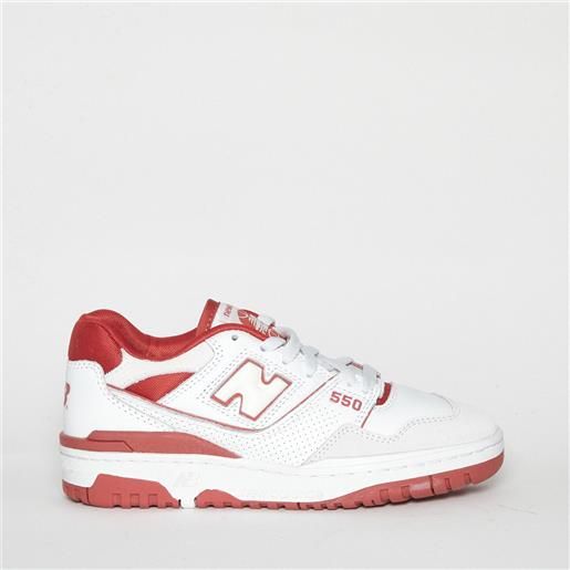 New Balance sneakers bb550stf in pelle e pelle scamosciata bianca e rossa