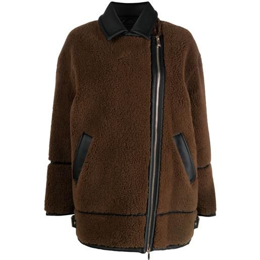 PINKO giacca in finto shearling - marrone