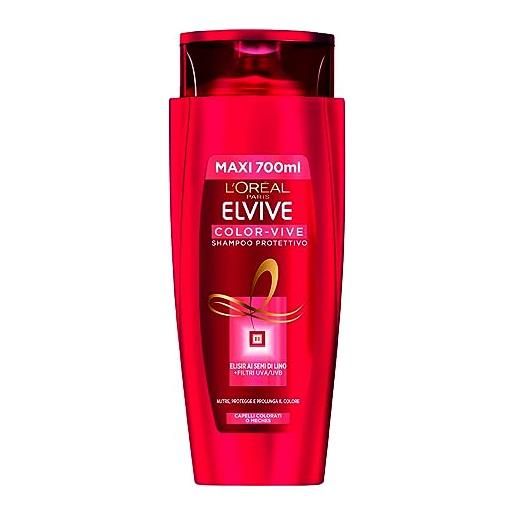 L'OREAL PARIS l'oréal paris elvive color-vive shampoo protettivo per capelli colorati o con mèches esalta luminosità colore con filtri raggi uva/uvb - flacone da 700ml