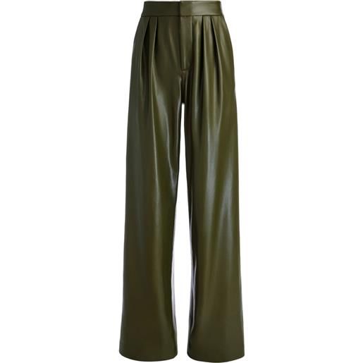 alice + olivia pantaloni con pieghe pompey - verde