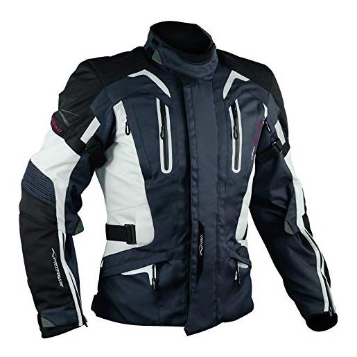 A-Pro, giacca da motociclista in tessuto, protezioni, con fodera termica, blu scuro, xl