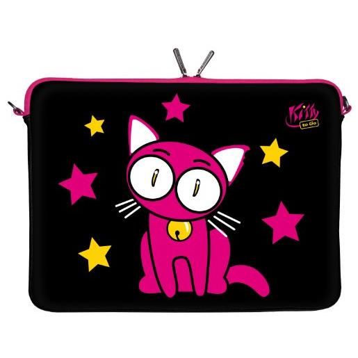 Digittrade kitty to go ls142-17 notebook sleeve laptop neopren case custodia portatile borsa involucro protettivo 43,9cm (17,3 pollice) nero