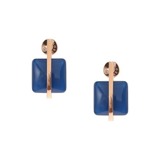 Skagen orecchini da donna in vetro di mare, 18 mm di lunghezza di goccia in acciaio inossidabile blu, skj1136791