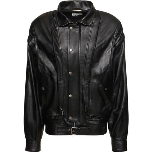 SAINT LAURENT leather bomber jacket