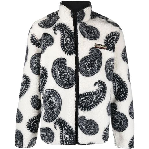 Napapijri giacca in felpa con stampa paisley - bianco